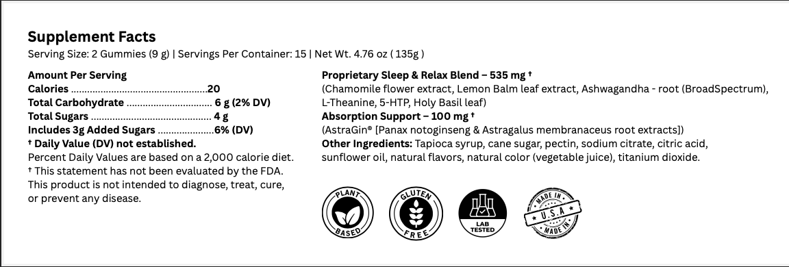 Sleep & Relaxation Gummies – Botanical Blend